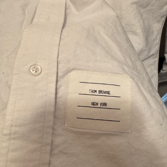 Thom Browne decorative stripe detail on both sleeves heavy shirt | Size L - Picture 5 of 8